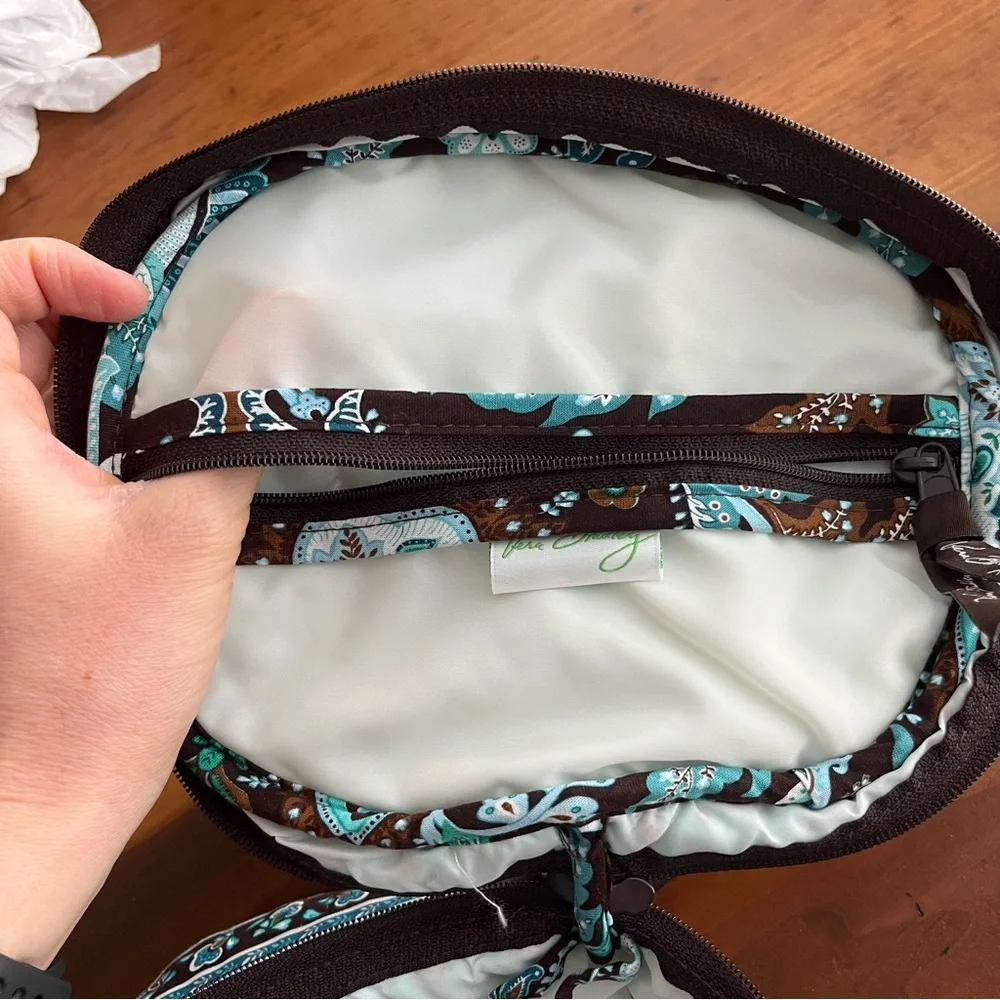 Vintage Vera Bradley Java Blue Round Cosmetic Toiletry Case - Picture 6 of 10